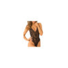 Body string noir échancré en dentelle 